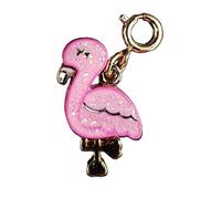 Akena Charm, ciondolo per braccialetti, collane di bigiotteria. Ciondolo con moschettone a forma di FENICOTTERO ROSA (3 cm). colori brillanti