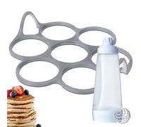 AKENZ - Stampo a 7 anelli cerchio pancake blinis uovo in silicone con dispenser miscelatore crepes