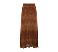 Akep - Gonna Lunga Maglia Zig Zag Marrone - - Skirts - Donna - Marrone - S