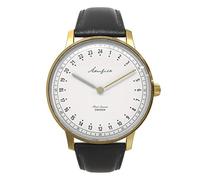 Akerfalk First Season Gold Quarzo Swiss Nero Pelle Vintage Bianco Orologio Uomo