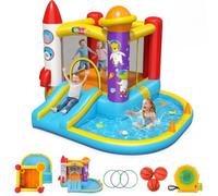 AKEYDIY Castello gonfiabile con astronauti, 285 x 250 x 183 cm, con scivolo | Per bambini, divertimento all'aria aperta