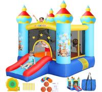 AKEYDIY Castello gonfiabile per bambini con scivolo/ventilatore | Tessuto Oxford 840D + 420D, per giardino, feste di compleanno, giochi estivi all'aperto, castello gonfiabile