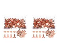 Akfldms 100 Set Rivetti E Bave nel Rame, Rivetti nel Rame per Pelle per Cinture Portafogli Collari nel Pelle Forniture Artigianali DIY 1/2 Pollice