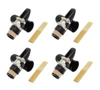 Akfldms 4X Kit Bocchino, Include Legatura + Ancia per Clarinetto 2,5 + Bocchino per Clarinetto Nero Cappuccio nel Plastica Accessori per Strumenti Musicali