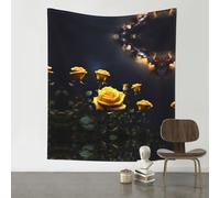 AKGFFDS Arazzo decorativo, 152,4 x 129,5 cm, con belle rose gialle, morbido, resistente, delicato sulla pelle, leggero, da appendere alla parete, per interni ed esterni