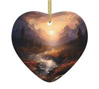 AKGFFDS Bella natura che stampa il pendente dell'amore di ceramica di Natale con la fune metallica dell'oro per la decorazione d'