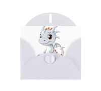 AKGFFDS Biglietto bianco per le vacanze con assegno di auguri e perla bella nota vuota blocco Un piccolo drago del latte che ruba il latte Stampa