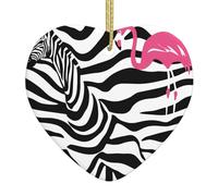 AKGFFDS Ciondolo in ceramica di amore di Natale di stampa astratta della zebra con la fune metallica dell'oro per la decorazione