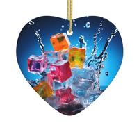 AKGFFDS Cubetti di ghiaccio colorati in acqua che stampa il ciondolo di amore di ceramica di Natale con la corda metallica dell'oro per la decorazione facile