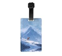 AKGFFDS Deer Under The Snow Mountain Printing Etichetta per bagagli Tipo Identificatore bagagli Adatto sia per uomini che per donne, stampato con etichette multifunzionali e carine