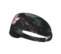 AKGFFDS Fascia elastica con stampa di fiori nel fango, per esercizi sportivi, per uomini e donne, morbida, ad asciugatura rapida