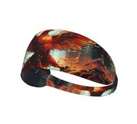 AKGFFDS Fascia elastica per esercizi con stampa fenice di vetro rotto, per uomini e donne, morbida, ad asciugatura rapida