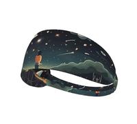 AKGFFDS Fascia elastica per esercizi con stampa "Praying under the starry sky", per uomini e donne, morbida, ad asciugatura rapida