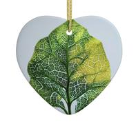 AKGFFDS Foglia croccante venature stampa Natale ceramica amore ciondolo con filo d'oro per appendere facile decorazione