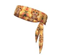 AKGFFDS Happy Cartoon Cat Stampa Sport Testa Cravatta Fascia per Uomini e Donne, Morbido e Traspirante Traspirante Atletico