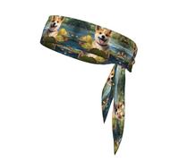 AKGFFDS Happy Shiba Inu - Fascia per capelli sportiva con stampa, per uomini e donne, morbida e traspirante, traspirante, traspirante