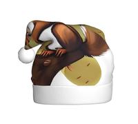 AKGFFDS Il cappello di Natale di stampa dello scoiattolo che mangia noci per il materiale adulto è morbido e leggero