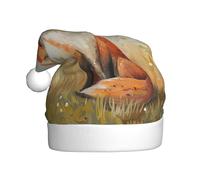 AKGFFDS Little Fox in the field Printing Christmas Hat for Adult materiale è morbido e leggero
