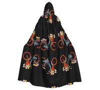 AKGFFDS Mantello con cappuccio per adulti di Halloween Bella gioventù Stampa confortevole e morbida con tesa larga adatta per feste di ballo e raduni