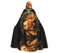 AKGFFDS Mantello con cappuccio per adulti di Halloween Golden Walleye Stampa confortevole e morbido con tesa larga adatto per feste di ballo e raduni