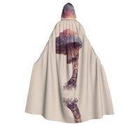 AKGFFDS Mantello con cappuccio per adulti di Halloween Graffiti Stampa fungo comodo e morbido con tesa larga adatto per feste di ballo e raduni