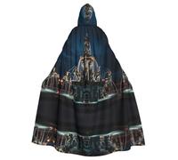 AKGFFDS Mantello con cappuccio per adulti di Halloween Splendida fontana Stampa confortevole e morbida con tesa larga adatta per feste di ballo e raduni