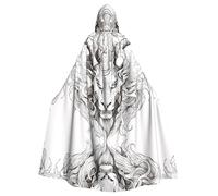 AKGFFDS Mantello con cappuccio per adulti di Halloween Testa della bestia Stampa confortevole e morbida con tesa larga adatto per feste di ballo e raduni