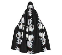 AKGFFDS Mantello con cappuccio per adulti di Halloween Un piccolo drago del latte che ruba il latte Stampa comoda e morbida con tesa larga adatta per feste di ballo e raduni