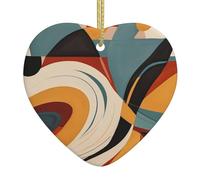 AKGFFDS Nessun modello di regola che stampa il pendente di amore di ceramica di Natale con la fune metallica dell'oro per la decorazione d'