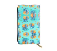 AKGFFDS Pochette lunga in pelle Little Elephant con stampa grandi orecchie comoda e leggera chiusura con cerniera per riporre monete e carte di credito.