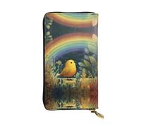 AKGFFDS Portafoglio lungo in pelle Little Birds Under The Rainbow stampa confortevole e leggera chiusura con cerniera per riporre monete e carte di credito.