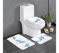 AKGFFDS Set di tre tappetini antiscivolo in flanella 61 x 40,6 cm con stampa data breach lupo spesso e confortevole per bagno, cucina e WC