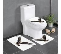 AKGFFDS Set di tre tappetini antiscivolo in flanella 61 x 40,6 cm L'aquila che vola in alto Stampa spessa e confortevole per bagno, cucina e WC