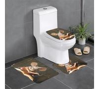 AKGFFDS Set di tre tappetini antiscivolo in flanella, 61 x 40,6 cm, motivo: topolino che legge un libro, stampa spessa e confortevole per bagno, cucina e toilette