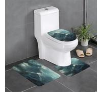 AKGFFDS Set di tre tappetini antiscivolo in flanella 61 x 40,6 cm, stampa con montagne tra le nuvole, spessore e comodo per bagno, cucina e WC