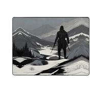 AKGFFDS Tappetino antiscivolo 160 x 122 cm con stampa di cacciatori di neve, buon assorbimento d'acqua, adatto per cucina, bagno e soggiorno