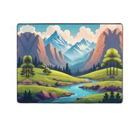 AKGFFDS Tappeto antiscivolo 160 x 121,9 cm con montagne verdi e acque limpide stampa buon assorbimento d'acqua adatto per cucina, bagno e soggiorno