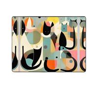 AKGFFDS Tappeto antiscivolo 160 x 122 cm con stampa di gatti di arte moderna della metà del secolo buon assorbimento d'acqua adatto per cucina, bagno e soggiorno