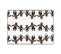 AKGFFDS Tappeto antiscivolo 160 x 122 cm con stampa di orso Grizzly che balla buon assorbimento d'acqua adatto per cucina, bagno e soggiorno