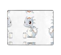 AKGFFDS Tappeto antiscivolo 160 x 122 cm Un piccolo drago del latte che ruba il latte stampa buon assorbimento d'acqua adatto per cucina, bagno e soggiorno