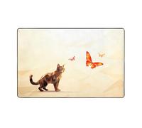 AKGFFDS Tappeto in tessuto di flanella con stampa di gatto magico, 152,4 x 99,1 cm, tappetino per soggiorno, ufficio, tavolino da caffè, letto, balcone