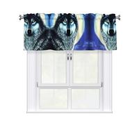 AKGFFDS Tenda con stampa lupo sotto la luna, 137 x 45 cm, per cucina, bagno, lavanderia e decorazione per studio