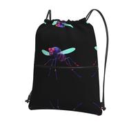 AKGFFDS Zaini da uomo e da donna Data Mosquito Virus Printing con coulisse, borse sportive e fitness all'aperto, impermeabili e resistenti