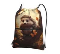 AKGFFDS Zaino da uomo e da donna Little hedgehog on the tree Stampa con coulisse, borse sportive e fitness all'aperto, impermeabile e resistente
