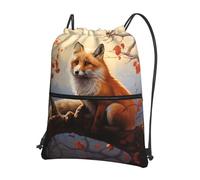 AKGFFDS Zaino da uomo e donna Fox on a branch con coulisse, per sport e fitness, impermeabile e resistente