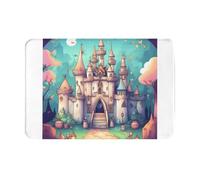 AKGFFDS Zerbino 40,6 x 61 cm classico castello stampa impermeabile antiscivolo per porte d'ingresso, ingressi e bagni