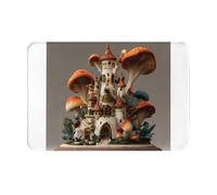 AKGFFDS Zerbino 40,6 x 61 cm con stampa di castello di funghi, assorbente, antiscivolo, per porte d'ingresso, ingressi e bagni