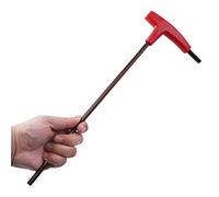 Akin - Chiave esagonale a testa piatta da 3/4/5/6/8 mm, in acciaio legato S2, manico a T extra lungo, temprata, con manico marrone, da 5 mm