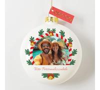 Akinda Art Gallery - Pallina di Natale in Vetro Personalizzabile - Cornice Campane - Addobbi e Decorazioni per Albero - Regalo Natalizio
