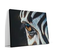 AKINDA Art Gallery - Quadro con Cornice 120 x 90 cm - Occhio di Zebra - Bianco e Nero - Savana - Quadro Camera da Letto - Fotografia Animali - Idea Regalo per Arredo Casa